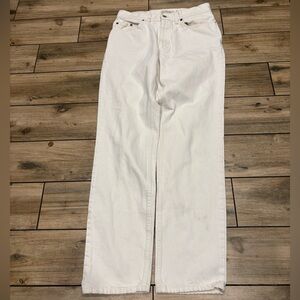 Vintage 90s Banana Republic Straight Fit White Jeans Size 32x33